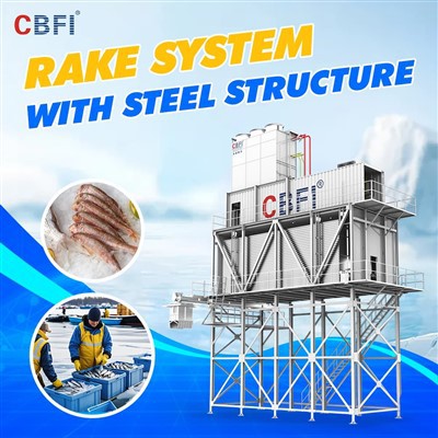 Integrated Solution Of 20 Ton Flake Ice Machine And 40 Ton Rake Type Ice Storage Warehouse