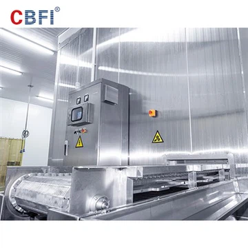 20 Tons Flake Ice Machine + Double Spiral Freezer in Aquatic Product Processing Application